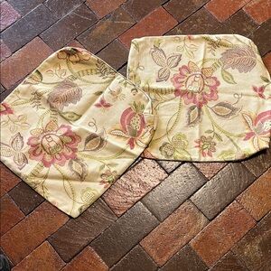 Vintage Pair of Jacobian print pillow covers with metal zipper closure